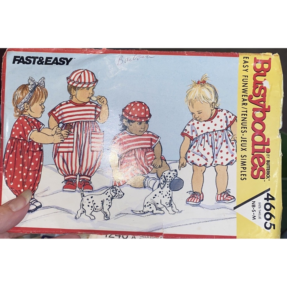 Vintage Busybodies By Butterick Pattern 4665 For Toddler/Children Sizes-NB-S-Med